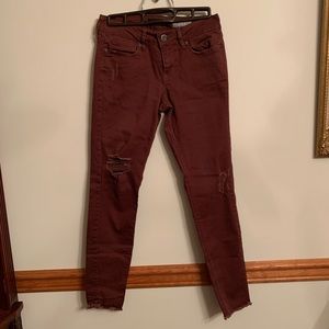 Aeropostale Rust Ripped Ankle Jegging
